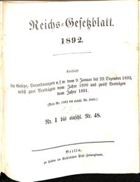 Reichs-Gesetzblatt 1892