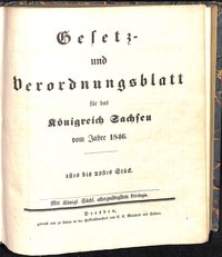 Gesetz- und Verordnungsblatt für das Königreich Sachsen vom Jahre 1846
