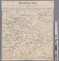 Marschrouten-Karte der französischen Armeen unter Napoleon u. Murat, und der verbündeten Heere unter General Blücher, den Kronprinzen von Schweden, den Fürsten Schwarzenberg und Grafen Bennigsen nach Leipzig im October 1813