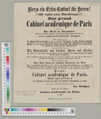 Handzettel: Das grand Cabinet academique de Paris