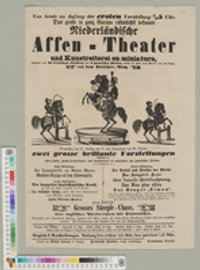 Anschlagzettel: Niederländische Affen-Theater