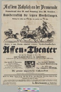 Plakat : Niederländisches Affen-Theater