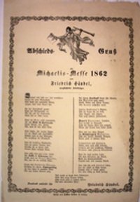 Anschlagzettel: Abschieds-Gruß zur Michaelis-Messe 1862